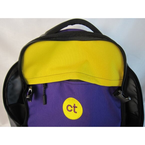 Timbuk2 Division Backpack Purple Yellow "ct" Logo - 17" x 12" - Picture 2 of 14